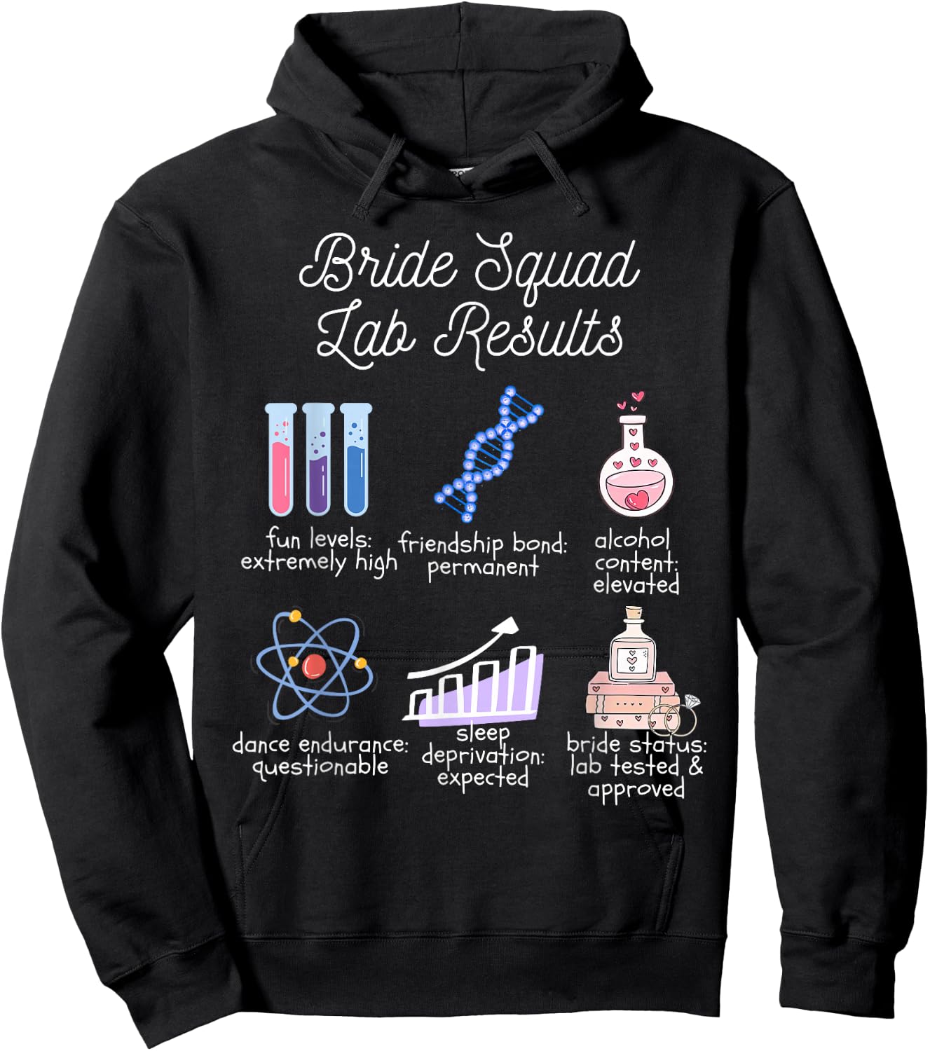 Bride Squad Bachelorette Party Funny Science Joke Biology Hoodie - Hoodie | Black