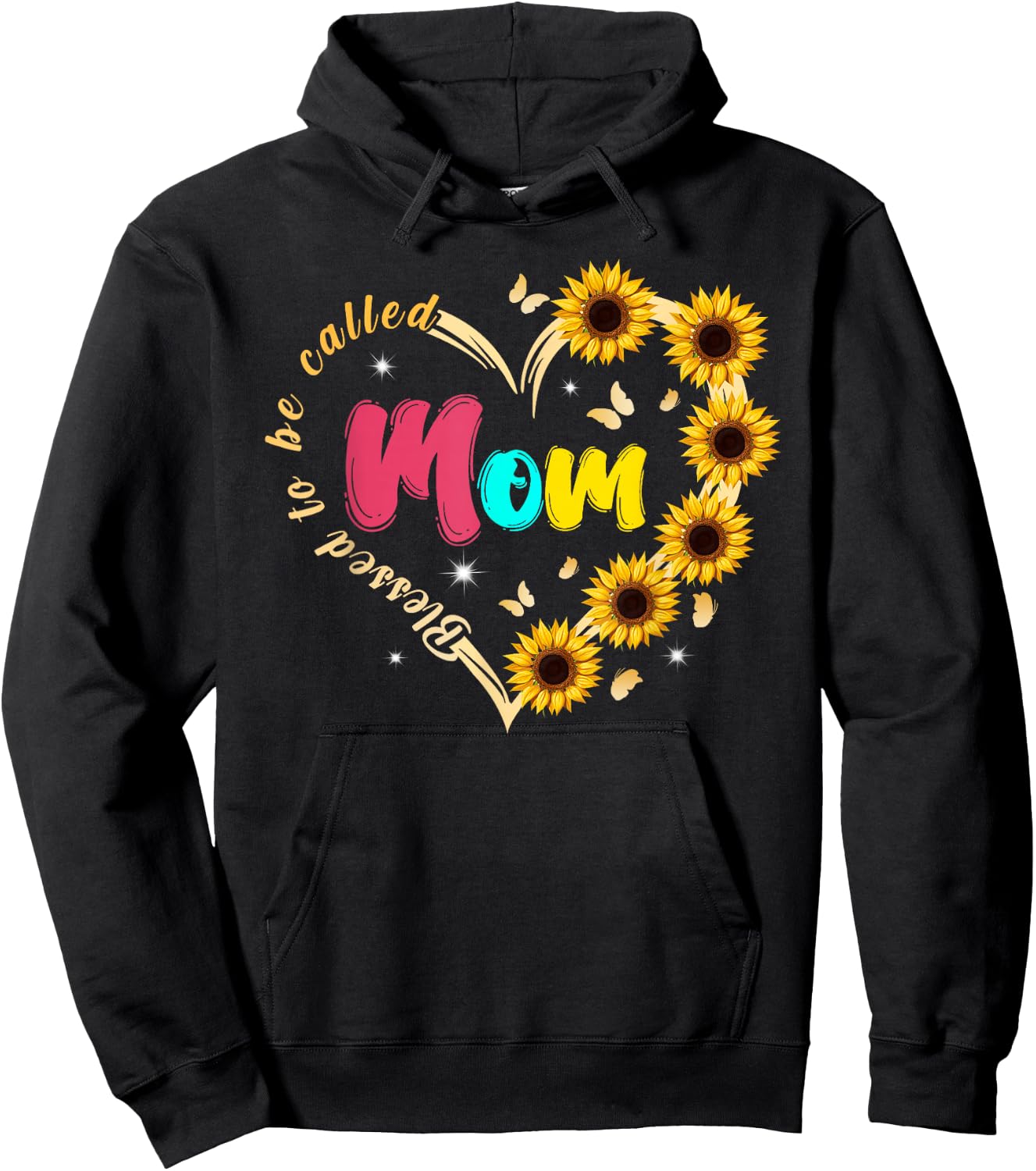 Blessed To Be Called Mom Sunflower Mothers Day Hoodie - Hoodie | Black