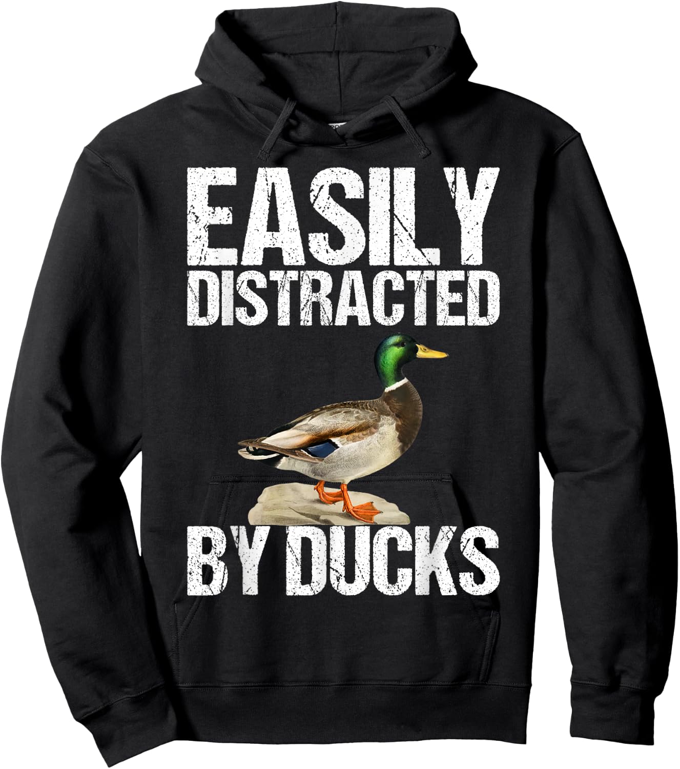 Easily Distracted By Ducks as a Funny Duck Hoodie - Hoodie | Black