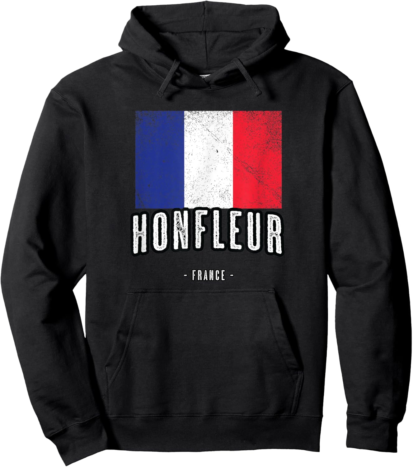 City of HONFLEUR - France | FR Flag Top, Drapeau Français Hoodie - Hoodie | Black