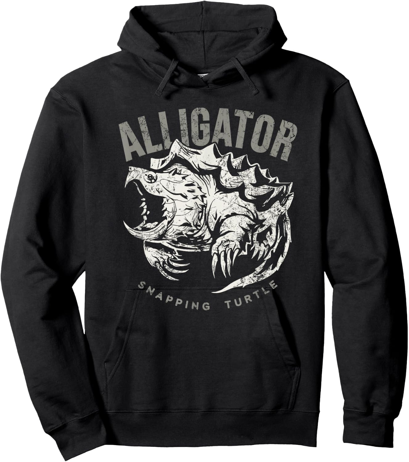 Alligator snapping turtle, vintage design for reptile lovers Hoodie - Hoodie | Black