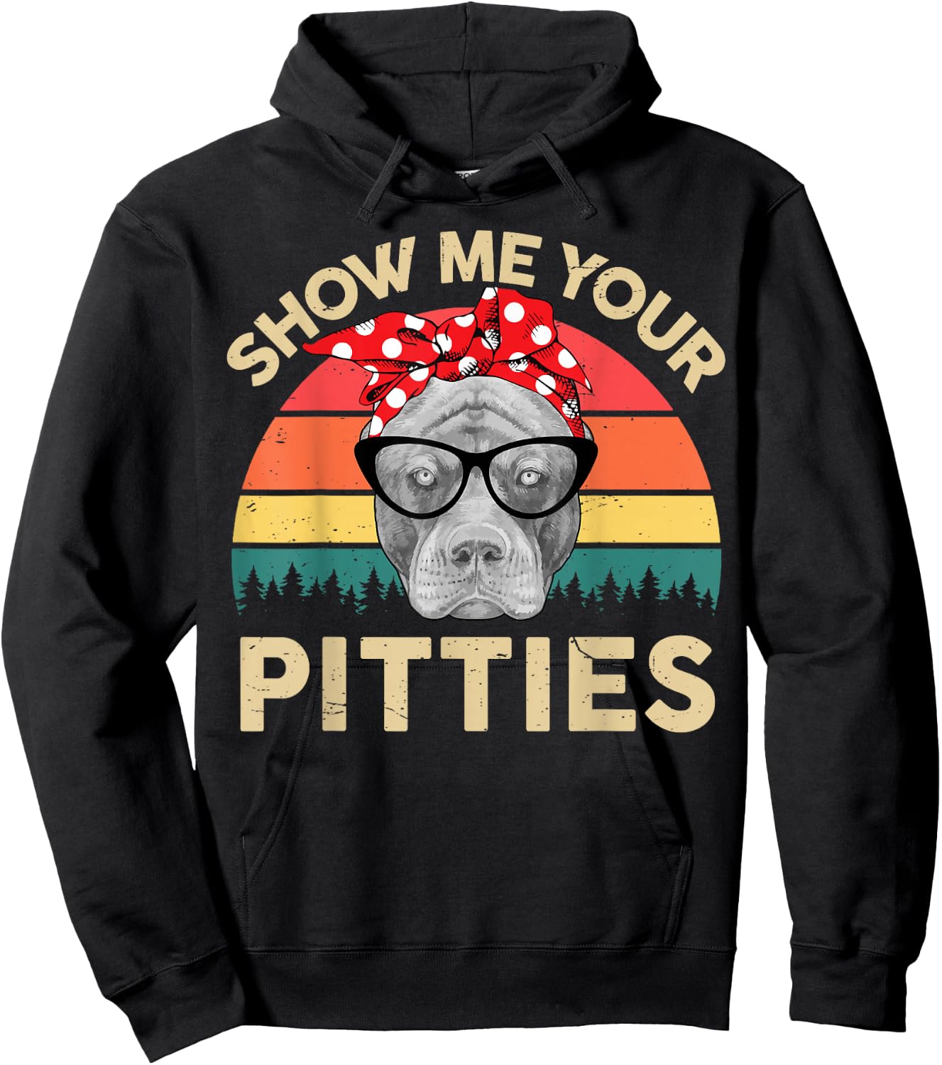 American Pitbull Show Me Your Pitties Funny Pittie Mom Hoodie - Hoodie | Black