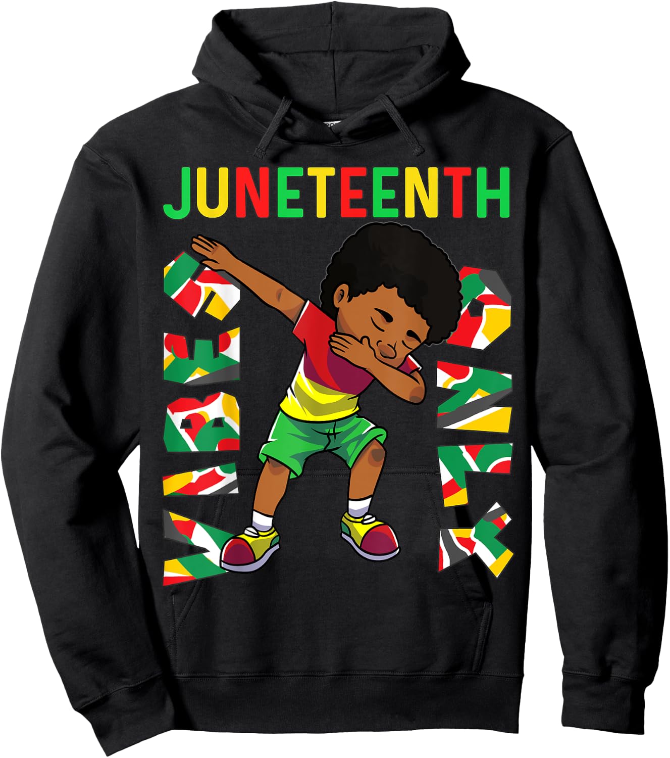 Juneteenth 1865 Dabbing Vibes Only Black African Boys kids Hoodie - Hoodie | Black
