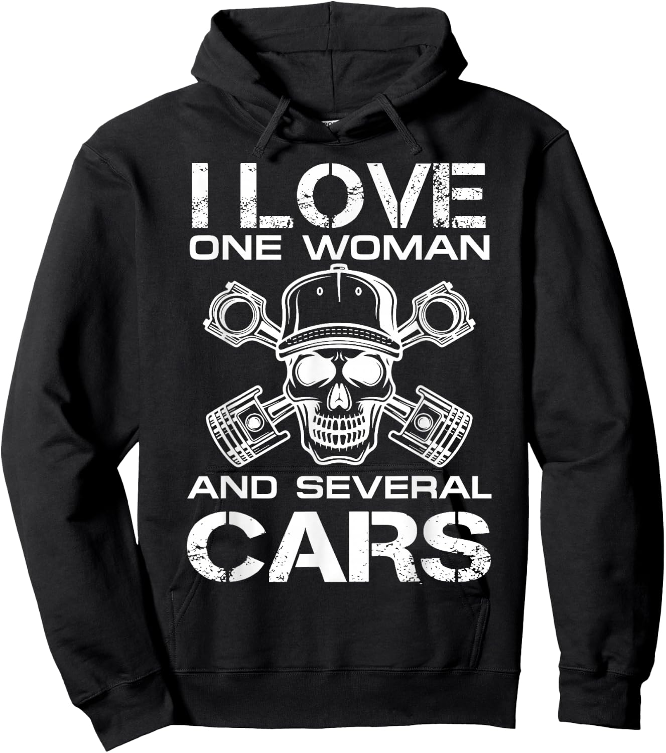 I Love One Woman And Several Cars Funny Car Mechanic Gift Hoodie - Hoodie | Black