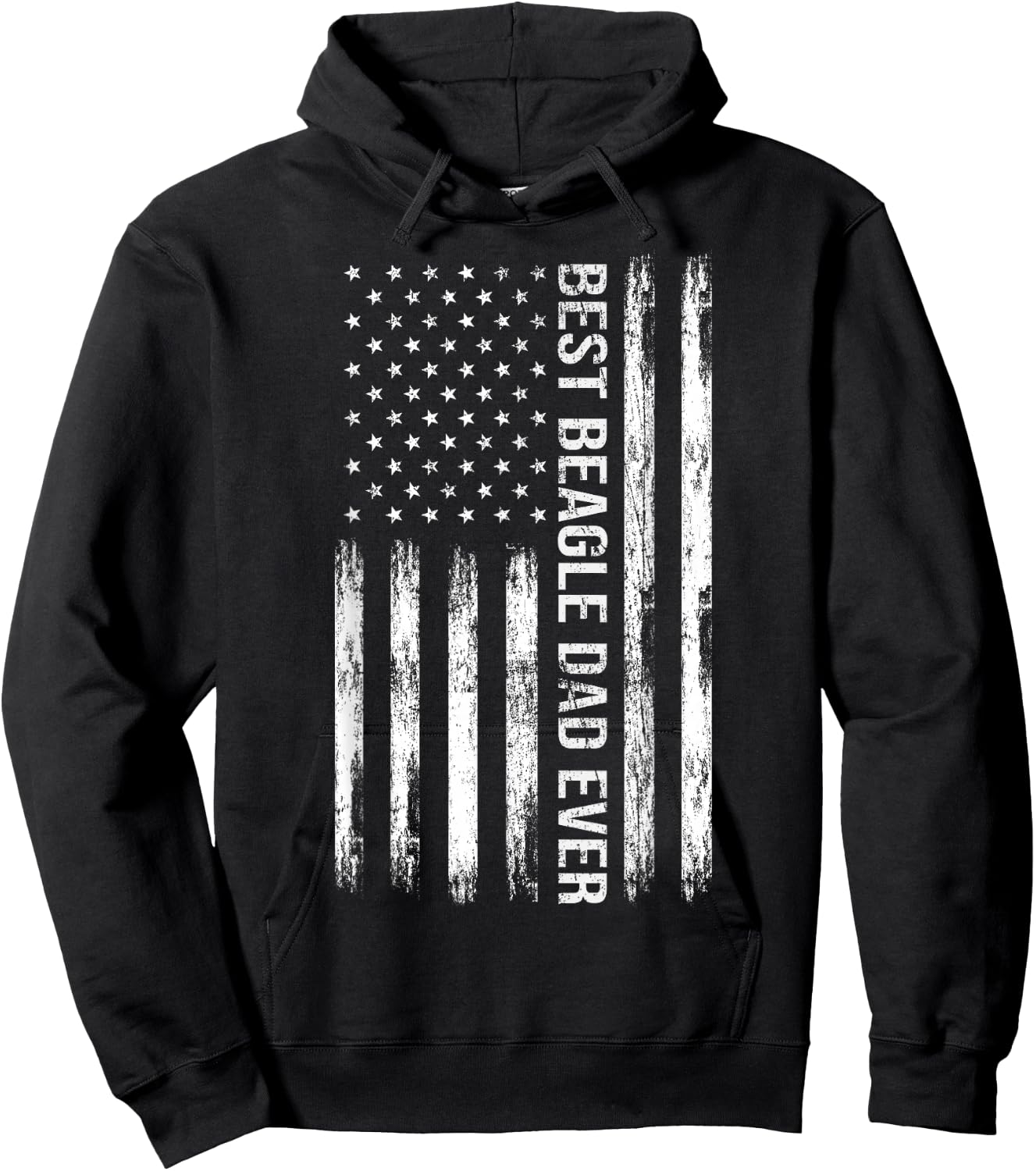 Best Beagle Dad Ever Dog Lover American Flag Patriotic Hoodie - Hoodie | Black