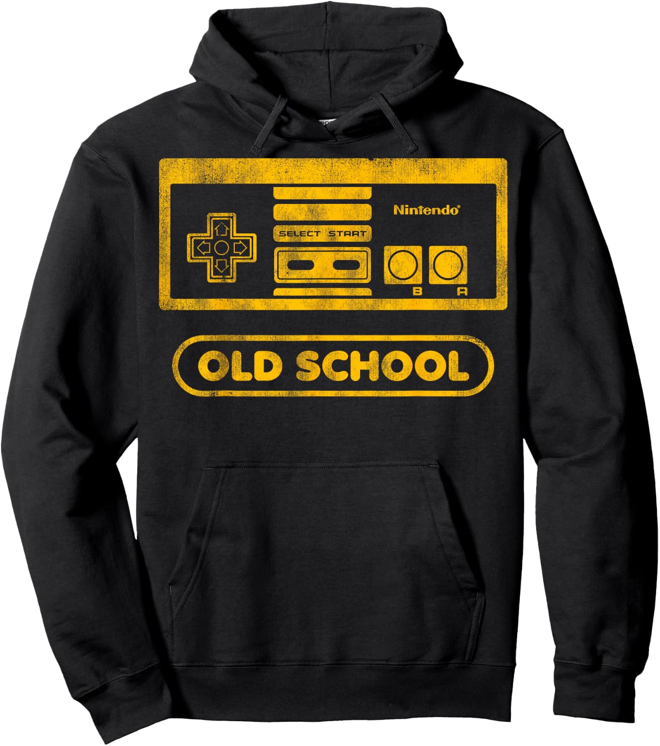 Nintendo NES Controller Old School Gold Graphic Hoodie - Hoodie | Black