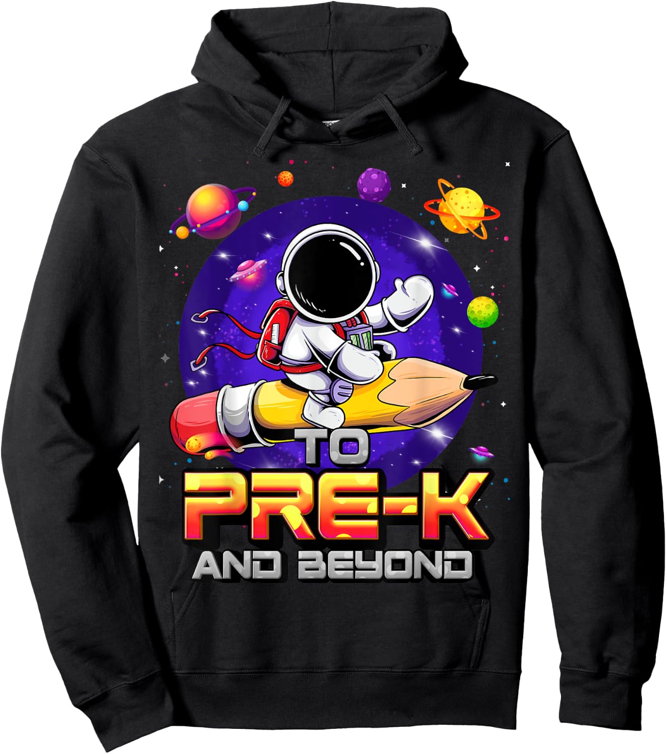 To Pre-K And Beyond Astronaut Back To School Pre-K Boys Hoodie - Hoodie | Black