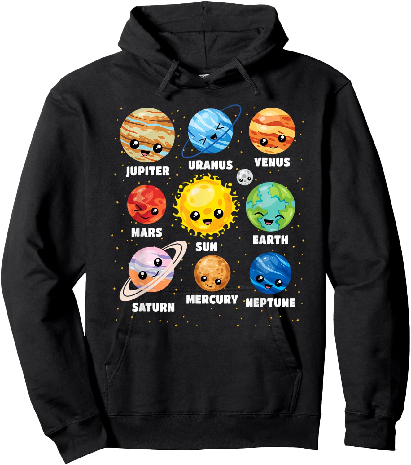 Funny Solar System Universe Space Planet Boys Girls Kids Hoodie - Hoodie | Black