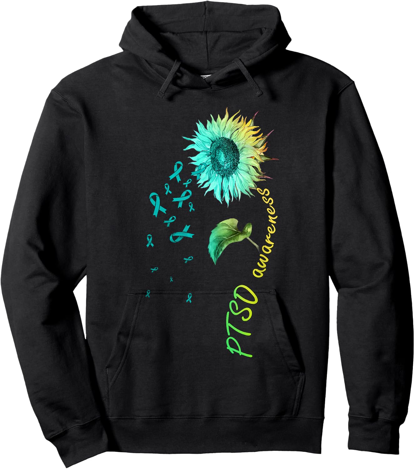 PTSD Awareness Sunflower Hoodie - Hoodie | Black