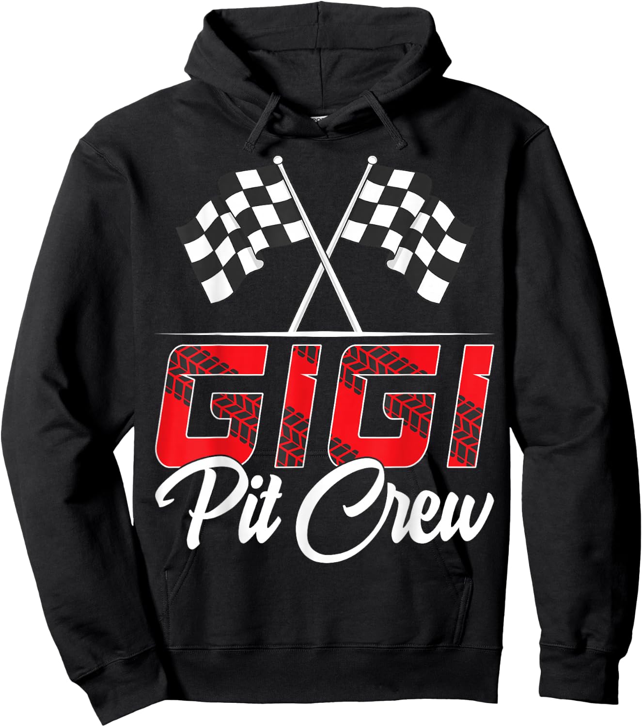 Race Car Birthday Party Racing Family Gigi Pit Crew Hoodie - Hoodie | Black