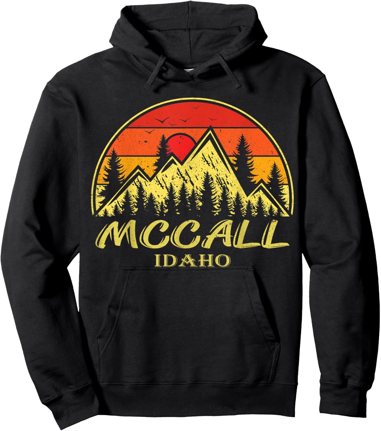 Vintage Mccall Idaho ID Mountains Hike Hiking Souvenir Hoodie - Hoodie | Black