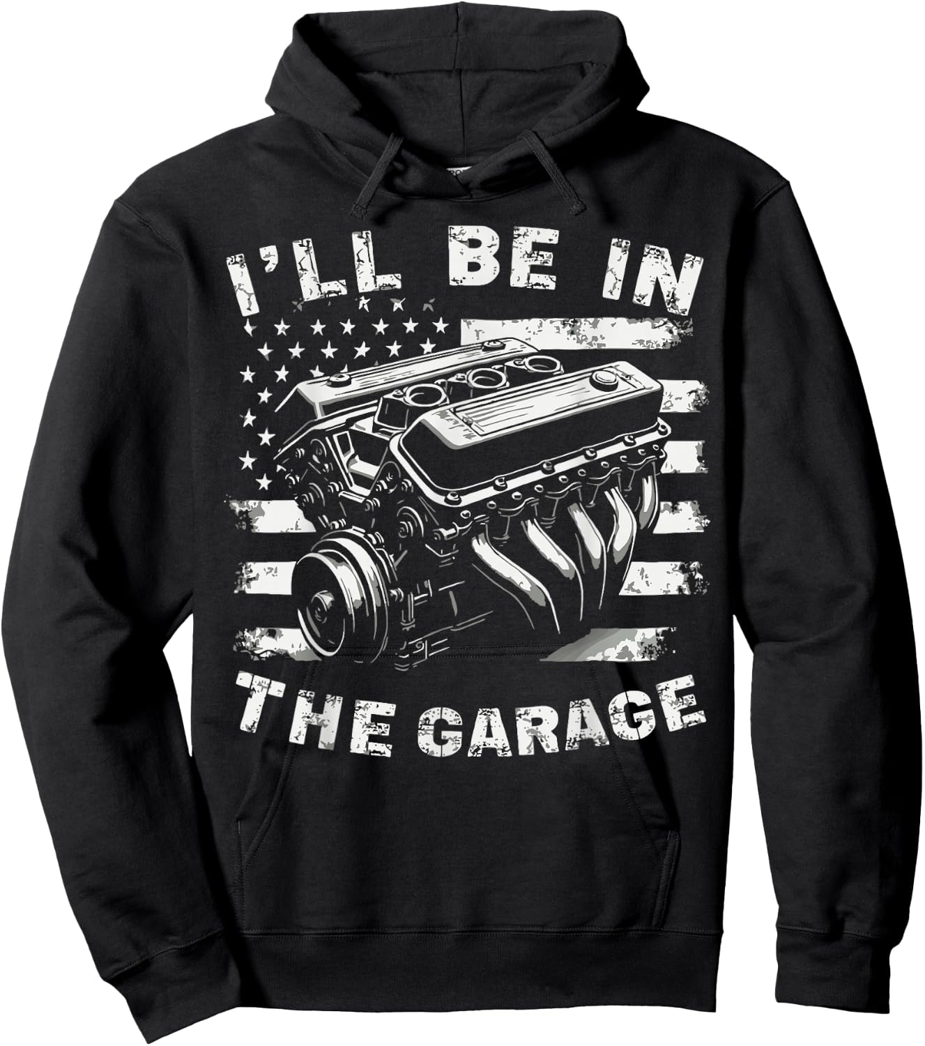 I'll Be in The Garage Mechanic Auto Parts Car Part Lover Hoodie - Hoodie | Black
