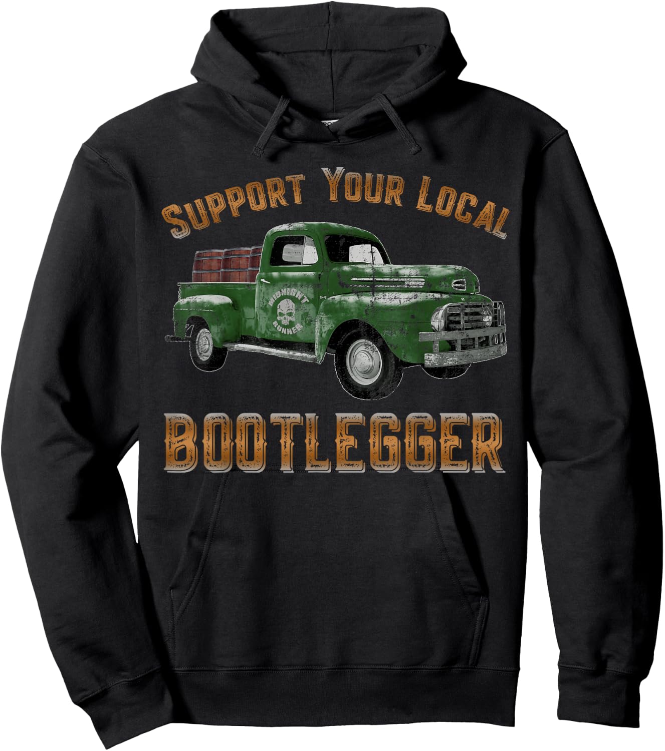 Retro Moonshiner Heritage Store Vintage Support Your Local Bootlegger Funny Moonshine Hoodie - Hoodie | Black