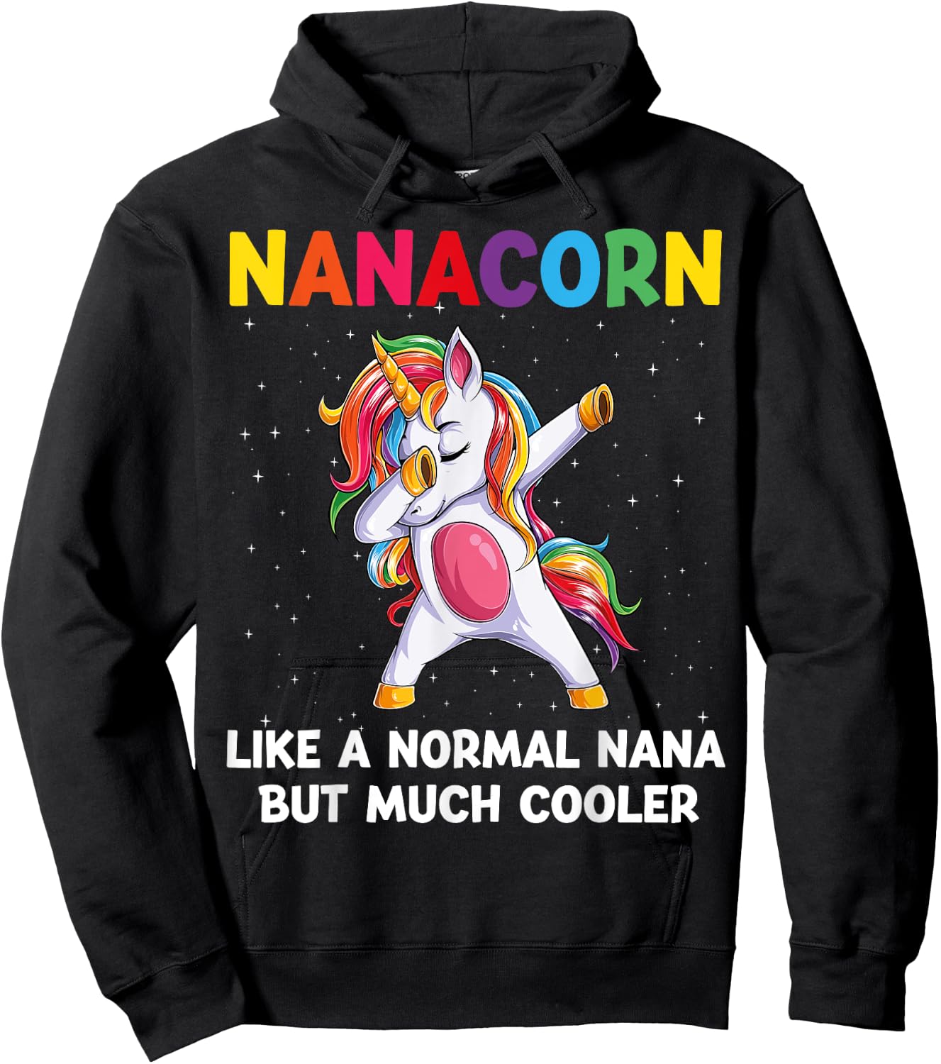 NanaCorn Nana Unicorn Birthday Family Matching Bday Party Hoodie - Hoodie | Black