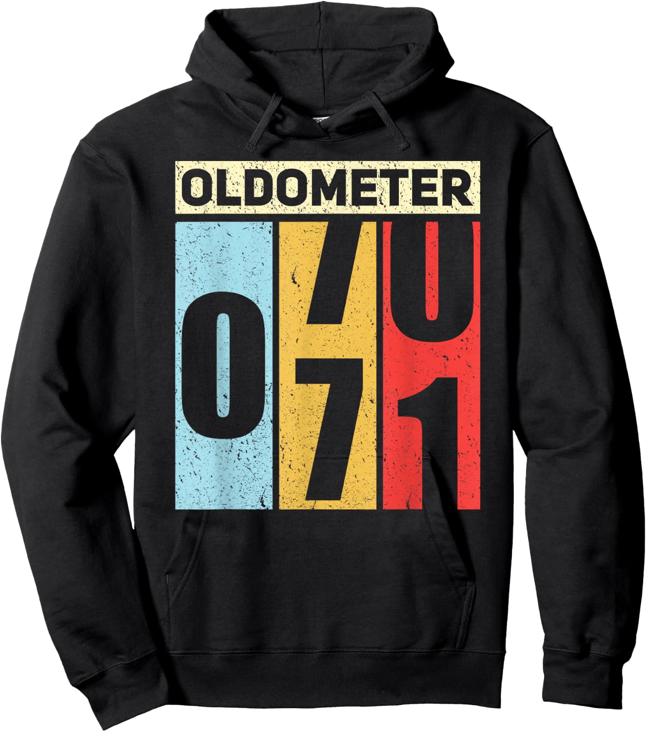 Oldometer 70-71 Funny 71st Birthday Odometer Gift Oldometer Hoodie - Hoodie | Black