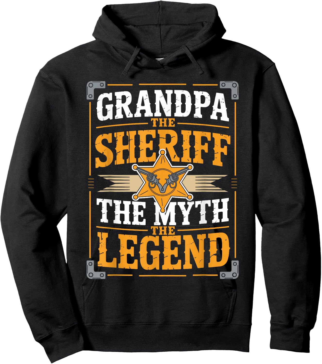 Grandpa The Sheriff The Myth The Legend Hoodie - Hoodie | Black