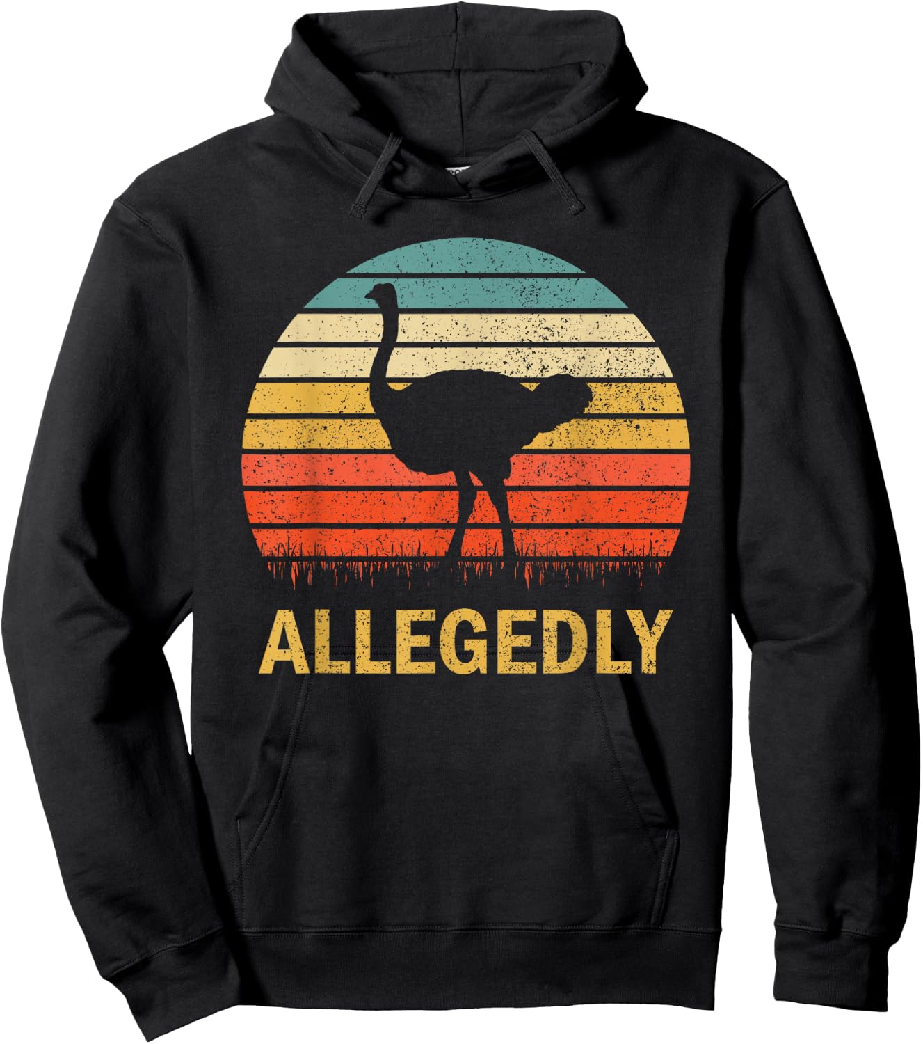 Vintage Allegedly Ostrich Retro - Ostrich Lover Gift Hoodie - Hoodie | Black
