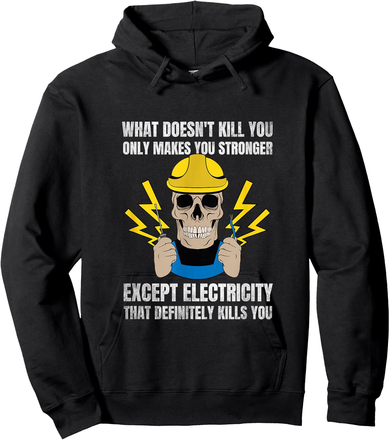 Funny Electrician Gift Electrical Engineer Electricity Hoodie - Hoodie | Black