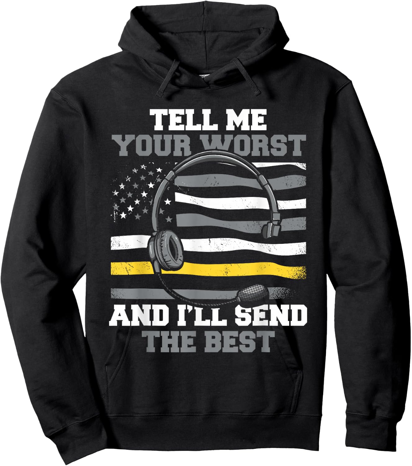 Emergency Call Us Flag Control Centre Emergency Service Hoodie - Hoodie | Black