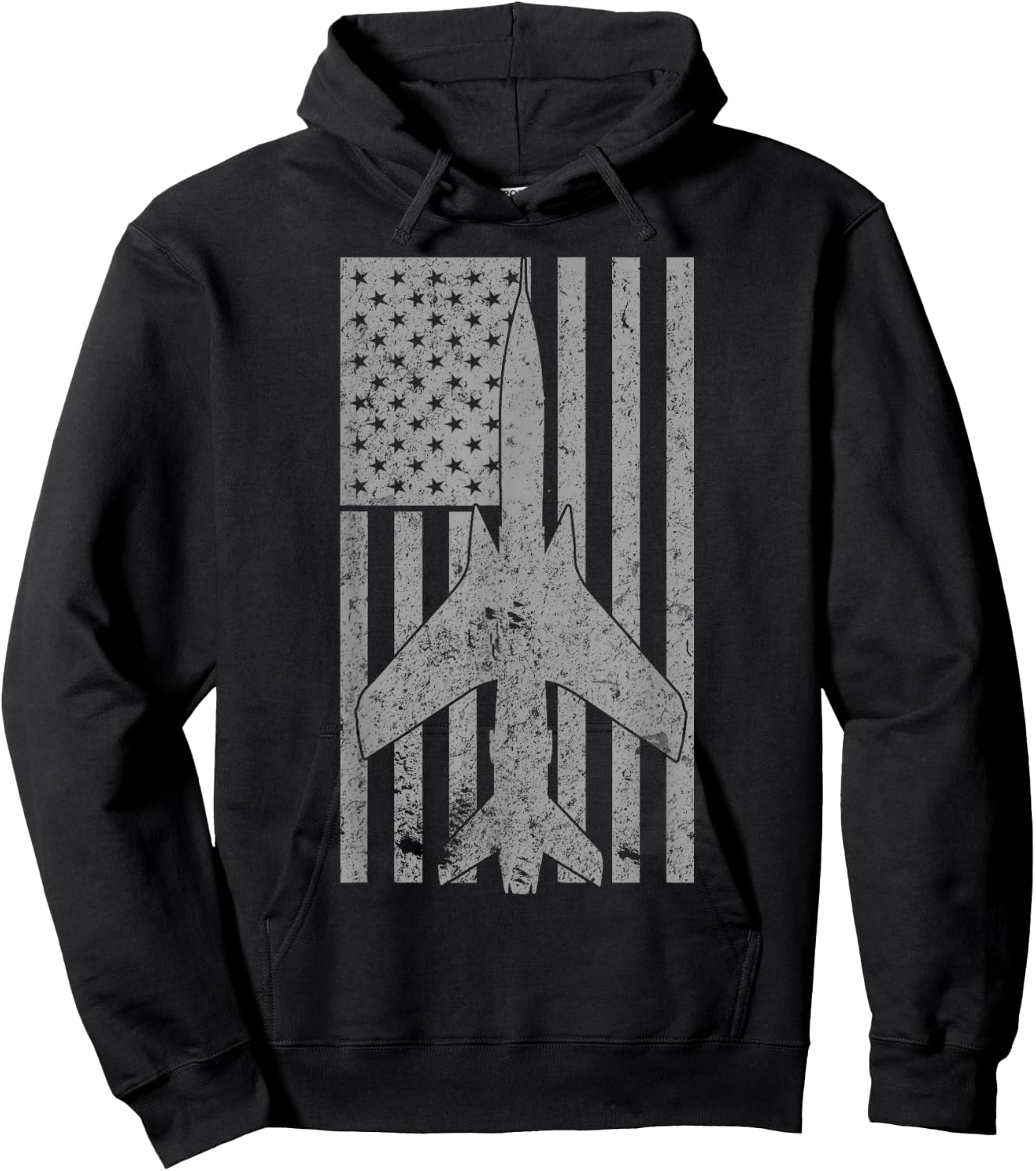 F-105 Thunderchief Fighter Bomber Airplane Vintage Flag Hoodie - Hoodie | Black