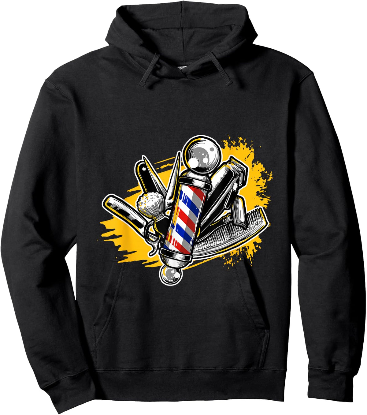 Lustige Friseur Barber Geschenke Barber Barbershop Pole Tools - Men's Black Small Modern Short Sleeve Cotton Blend - Hairdressers, Barbers, Salon Professionals Hoodie - Hoodie | Black