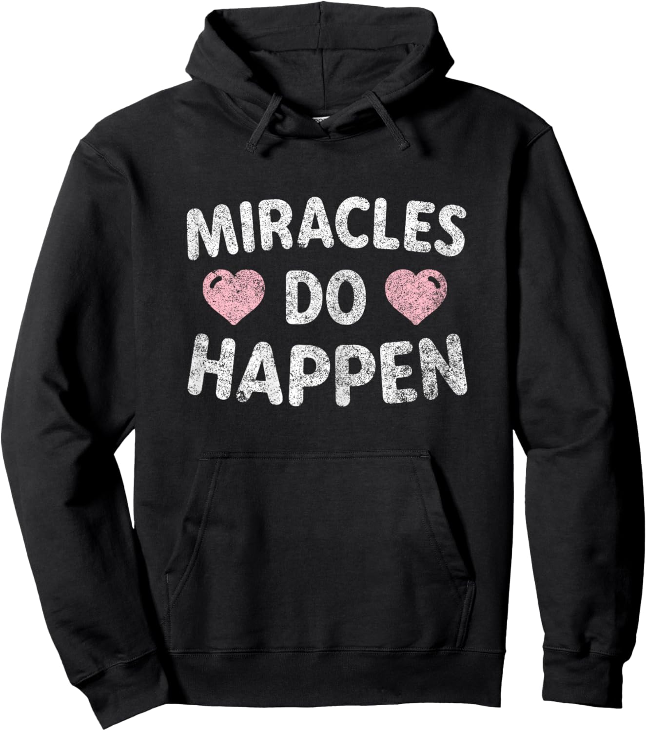 Miracles Do Happen Cute Pregnant Christian Hoodie - Hoodie | Black