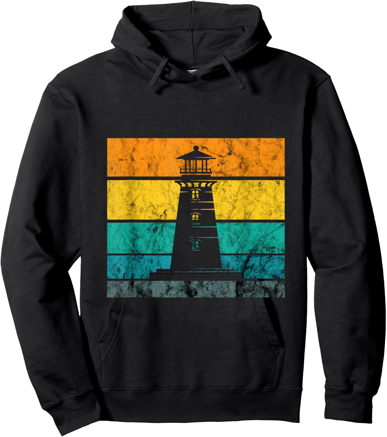 Lighthouse Retro Vintage Beach Seaside Life Sailing Sea Hoodie - Hoodie | Black