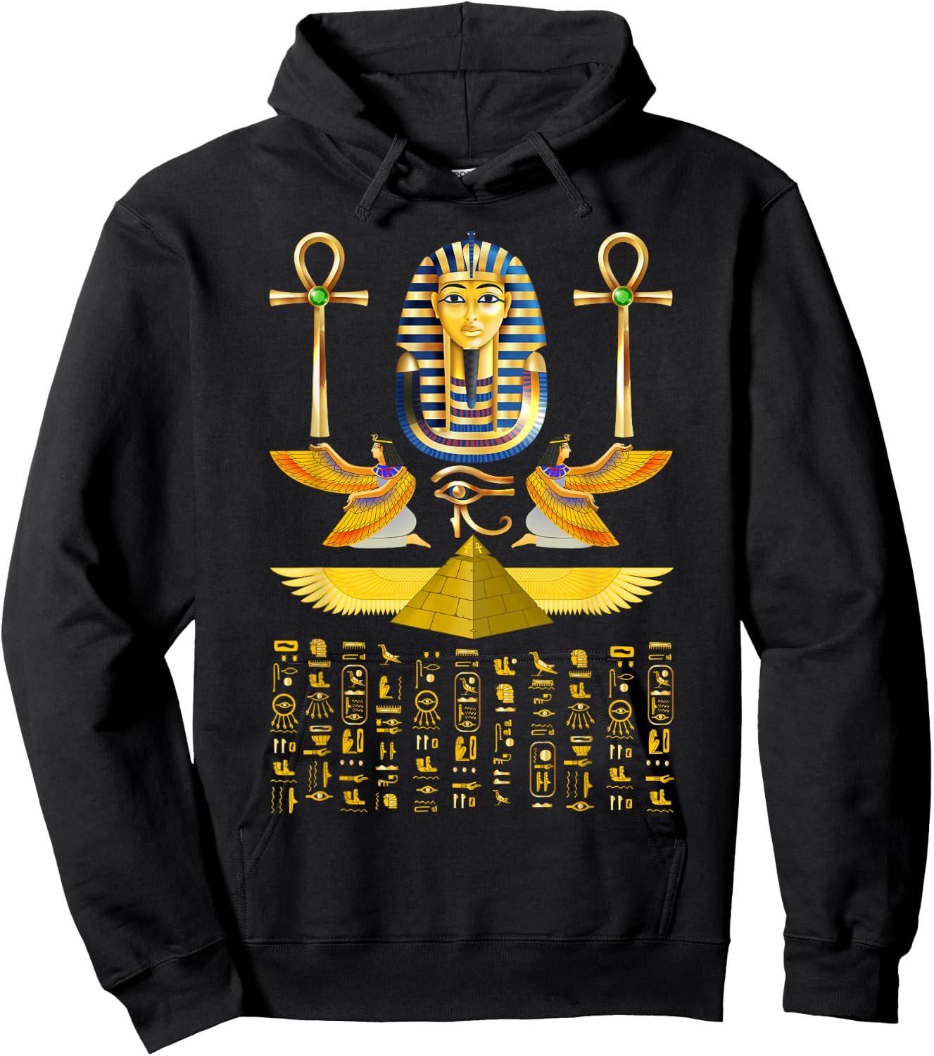 Egyptian Pyramids Pharaoh Tut King Tutankhamun Hoodie - Hoodie | Black