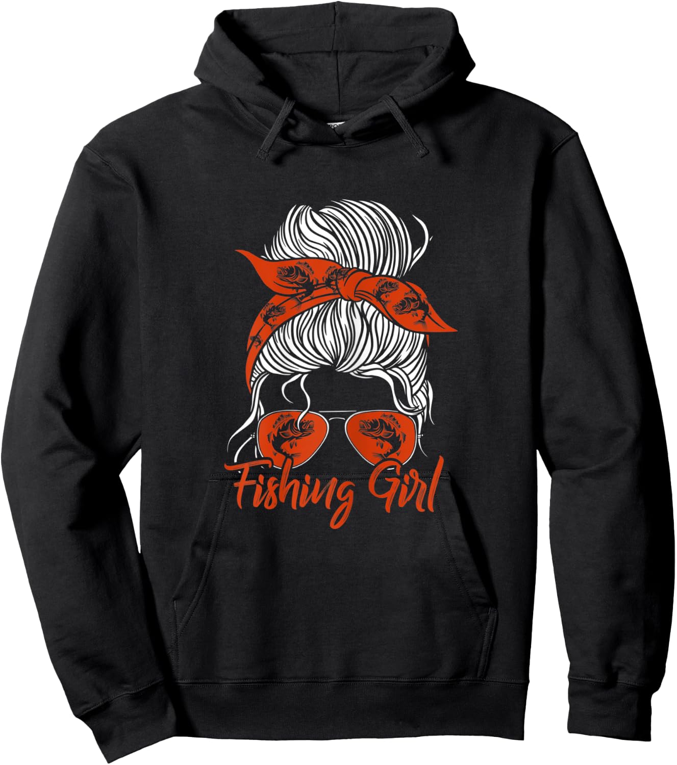 Fisherwomen Funny Fisher Fishing Girl Hoodie - Hoodie | Black