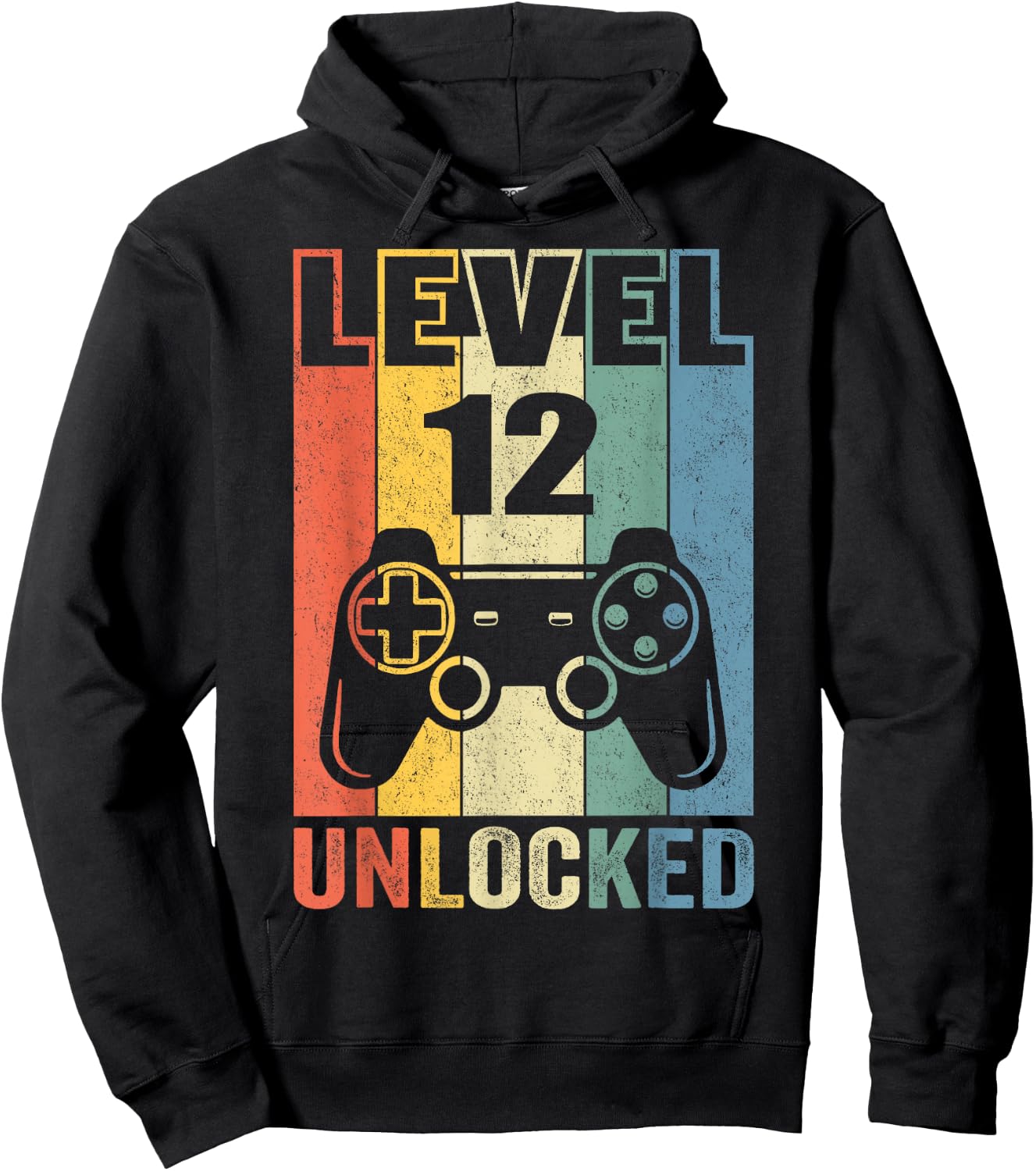 Level 12 Unlocked Shirt Funny Video Gamer 12th Birthday Gift Hoodie - Hoodie | Black
