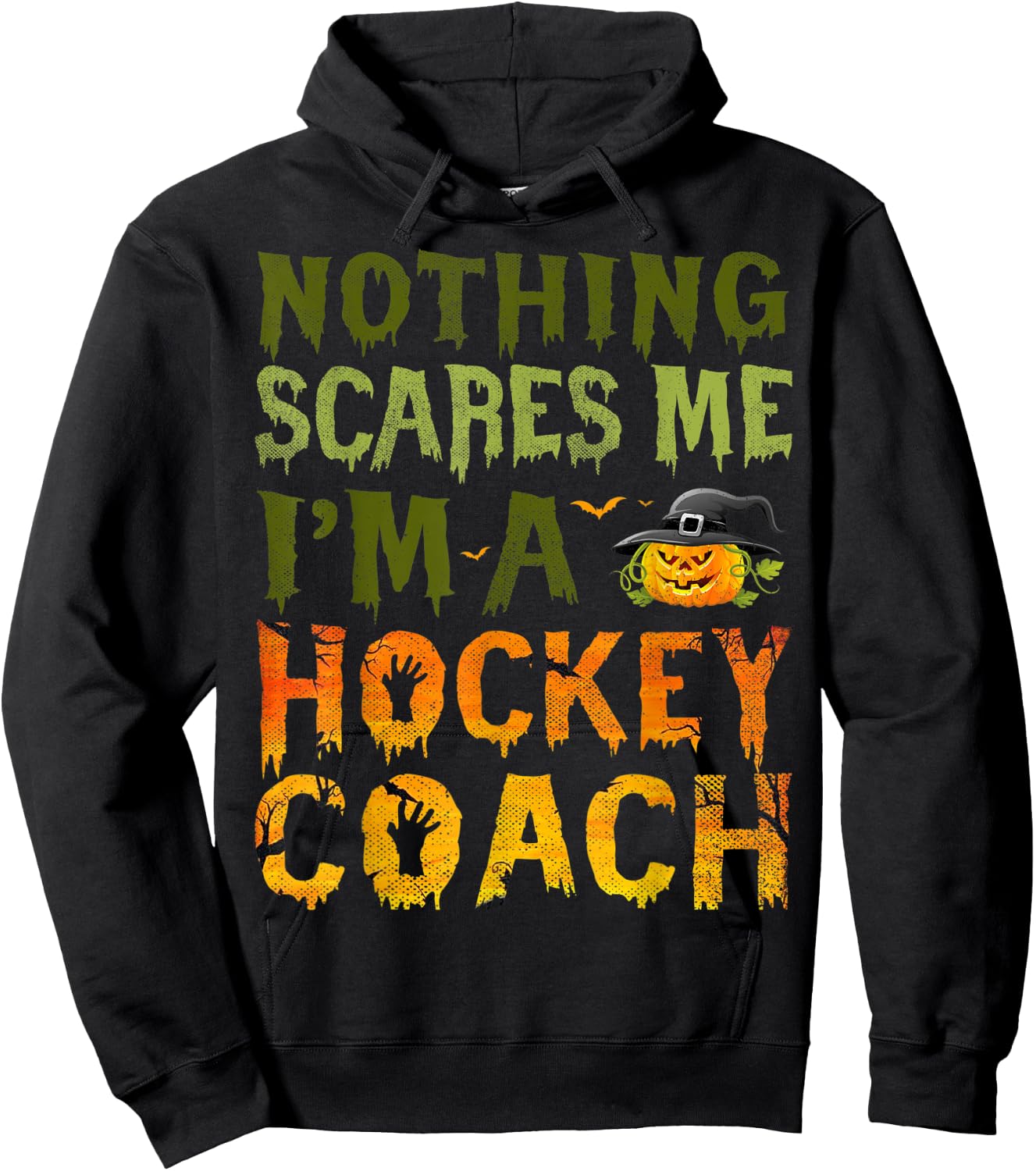 Nothing Scares Me I'm A Hockey Coach Halloween Costume Hoodie - Hoodie | Black