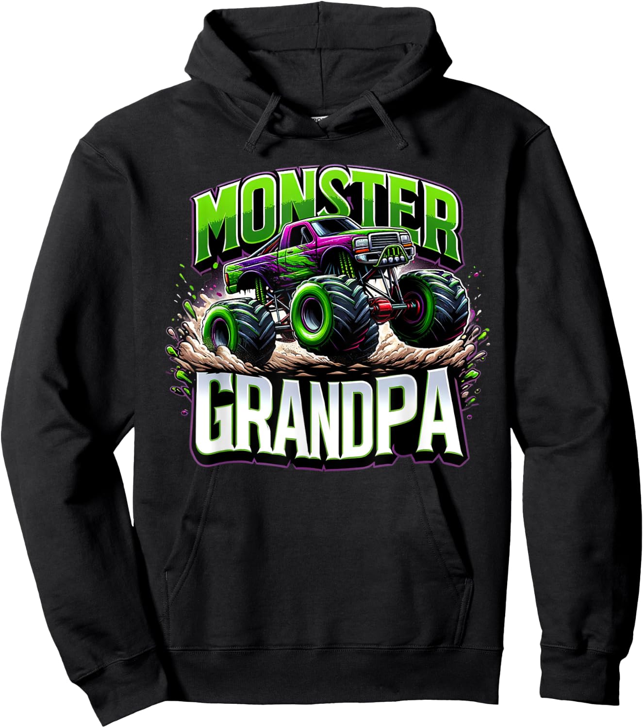 Monster Truck Race Racer Driver Grandpa Father's Day Hoodie - Hoodie | Black