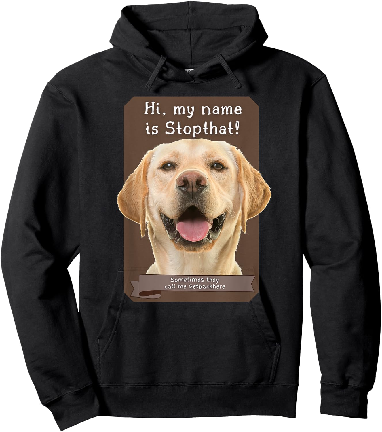 My Name Is Stopthat Funny Hyper Yellow Lab Labrador Dog Women Hoodie - Hoodie | Black