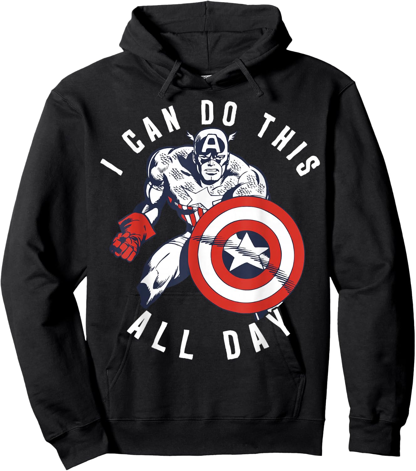 Marvel Captain America Do This All Day Vintage Portrait Hoodie - Hoodie | Black