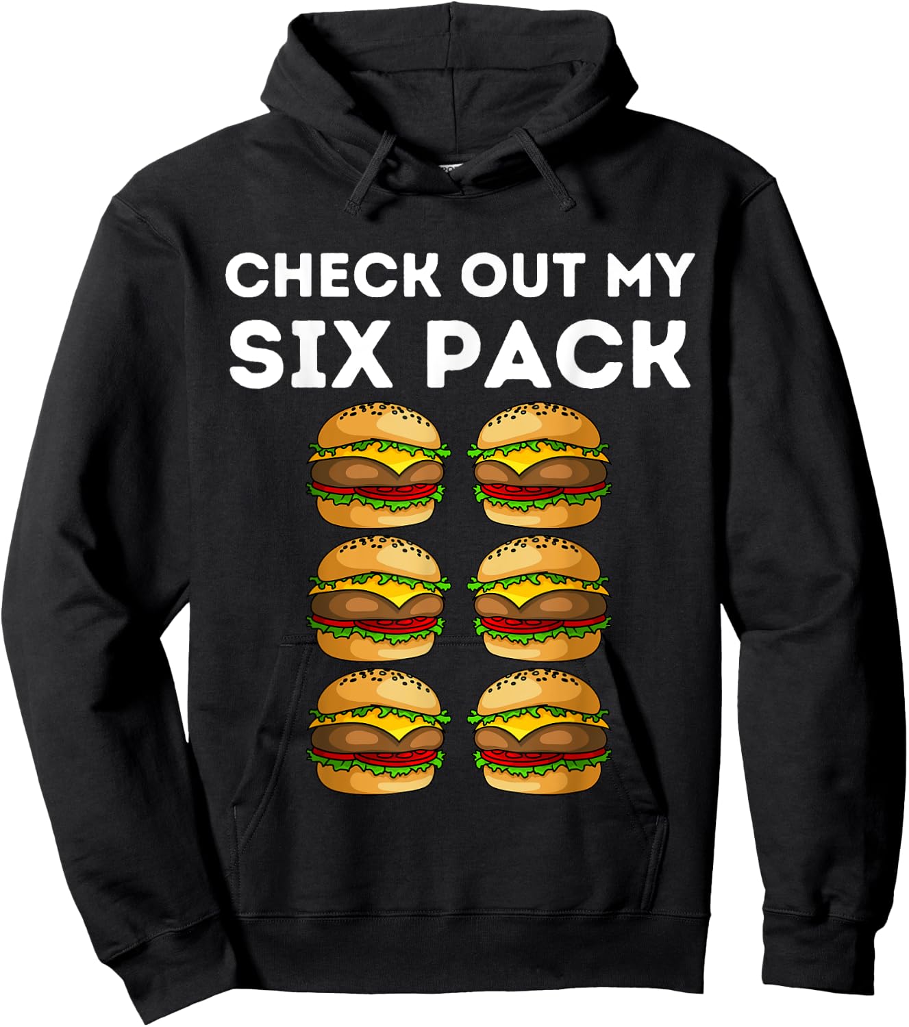 Funny Burger Abs Check Out My Six Pack Junkfood Burger Lover Hoodie - Hoodie | Black