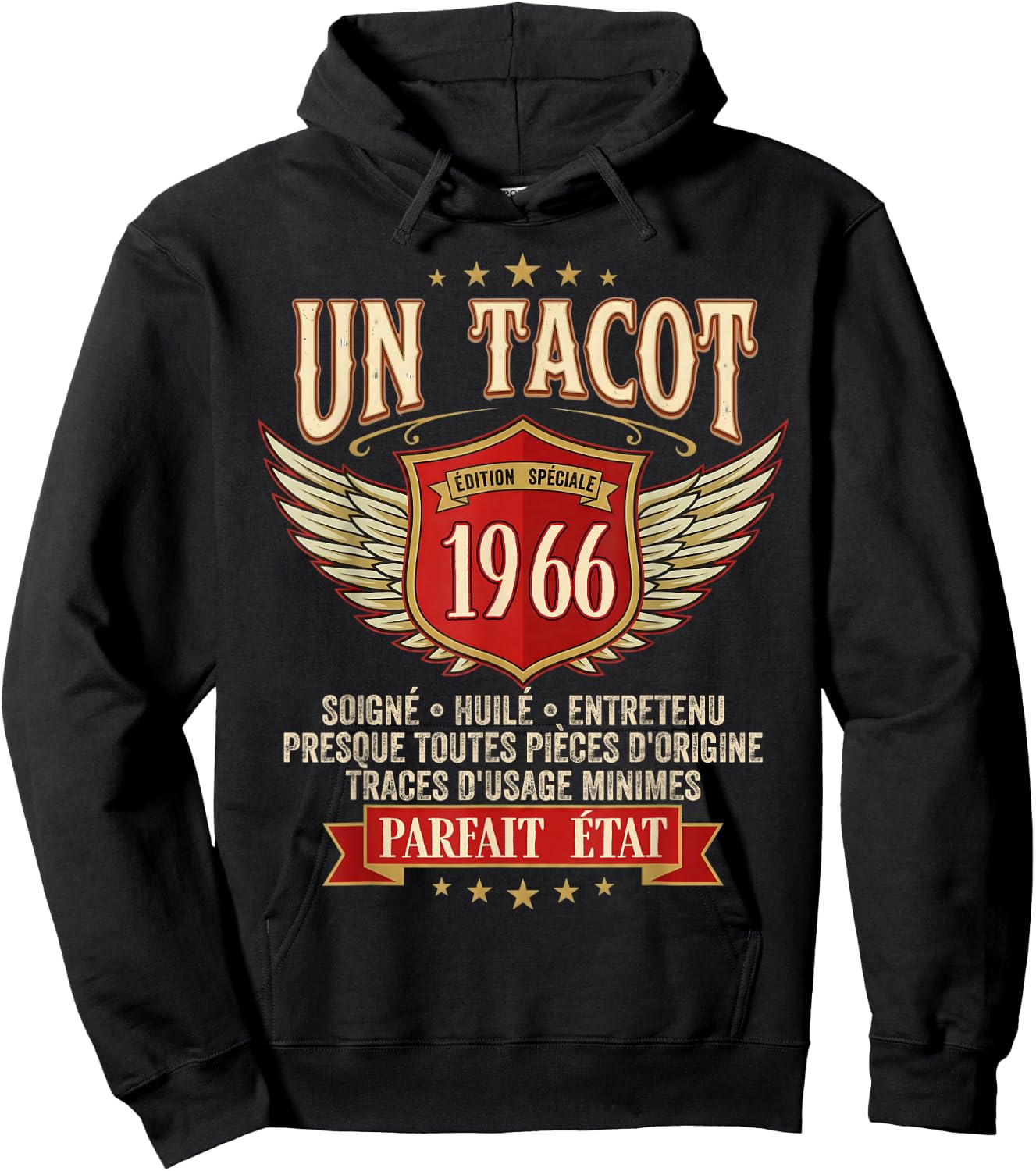 French Quote 1966 Classic Car Vintage 60th Birthday Hoodie - Hoodie | Black