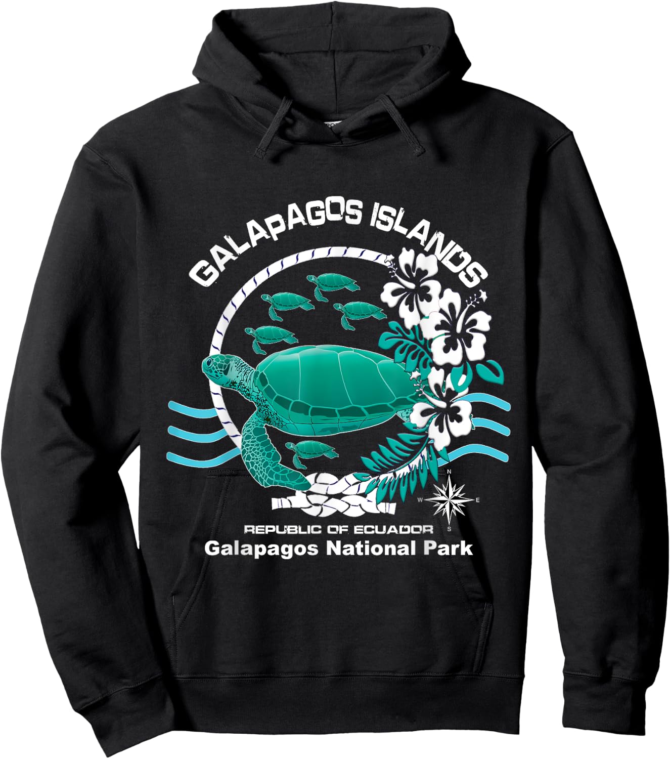 Galapagos National Park Ocean Reserve Green Sea Turtle Hoodie - Hoodie | Black