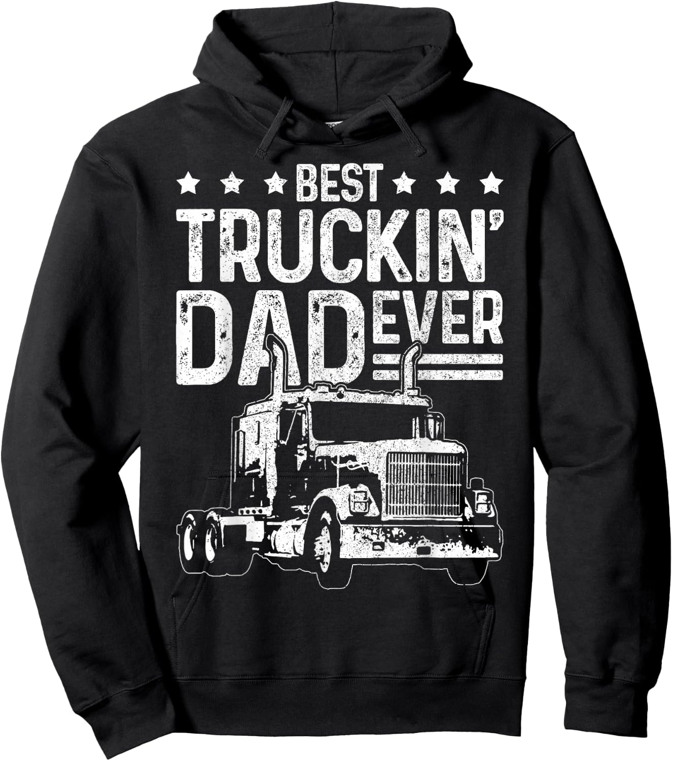 Best Truckin' Dad Ever Truck Driver Father's Day Gift Hoodie - Hoodie | Black