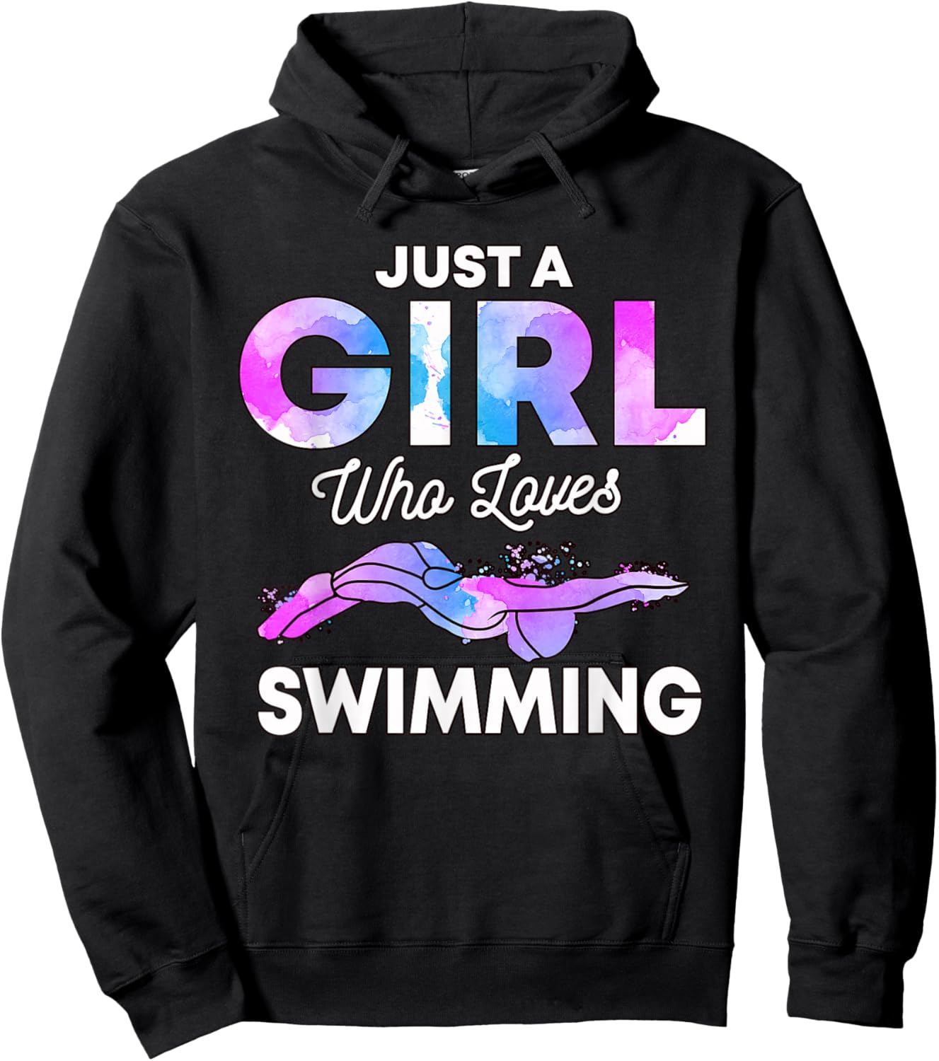 Just A Girl Who Loves Swimming Swim Swimmer Gift Swimming Hoodie - Hoodie | Black