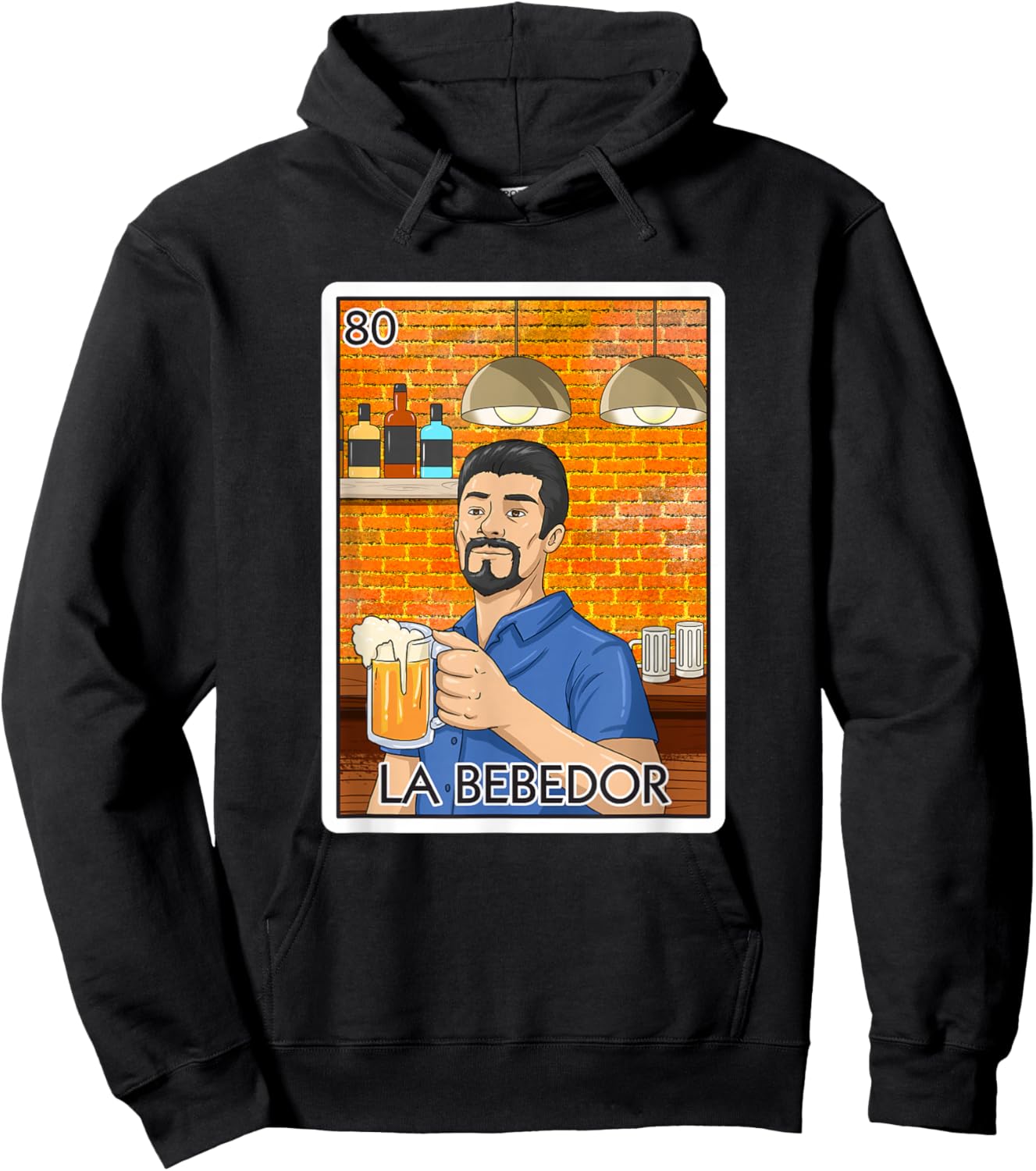 La Bebedor Gift The Man Drinker Card Mexican Lottery Hoodie - Hoodie | Black