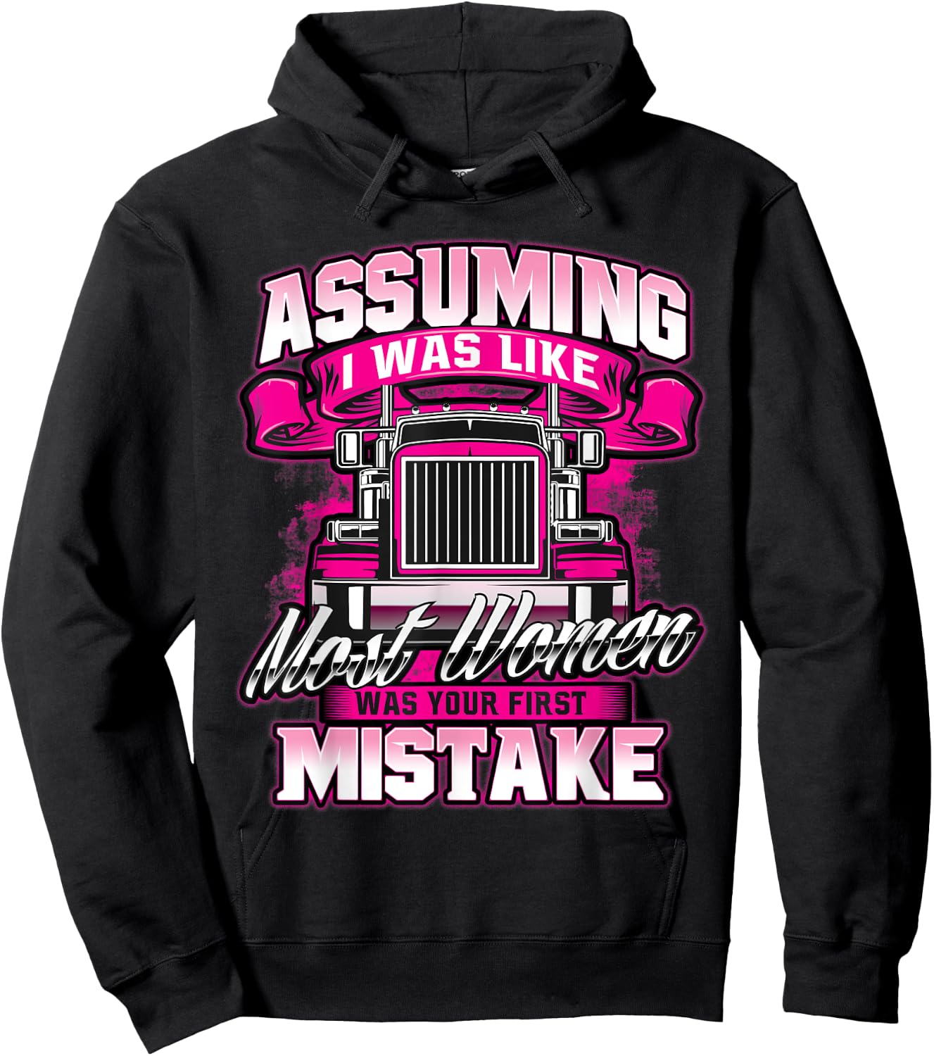 First Mistake - Female Semi Truck Driver Trucker Trucking Hoodie - Hoodie | Black