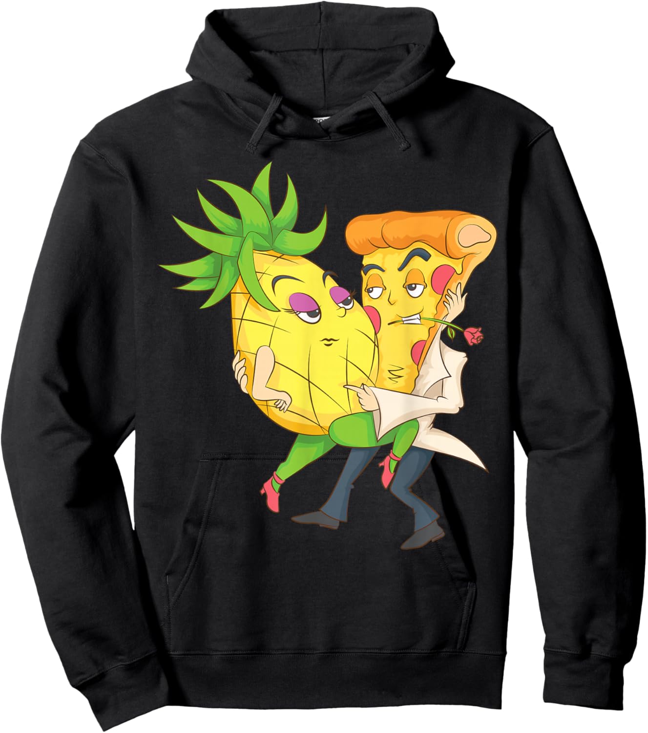 Cool Pizza Slice Pineapple Love Funny Italian Pie Eater Gift Hoodie - Hoodie | Black