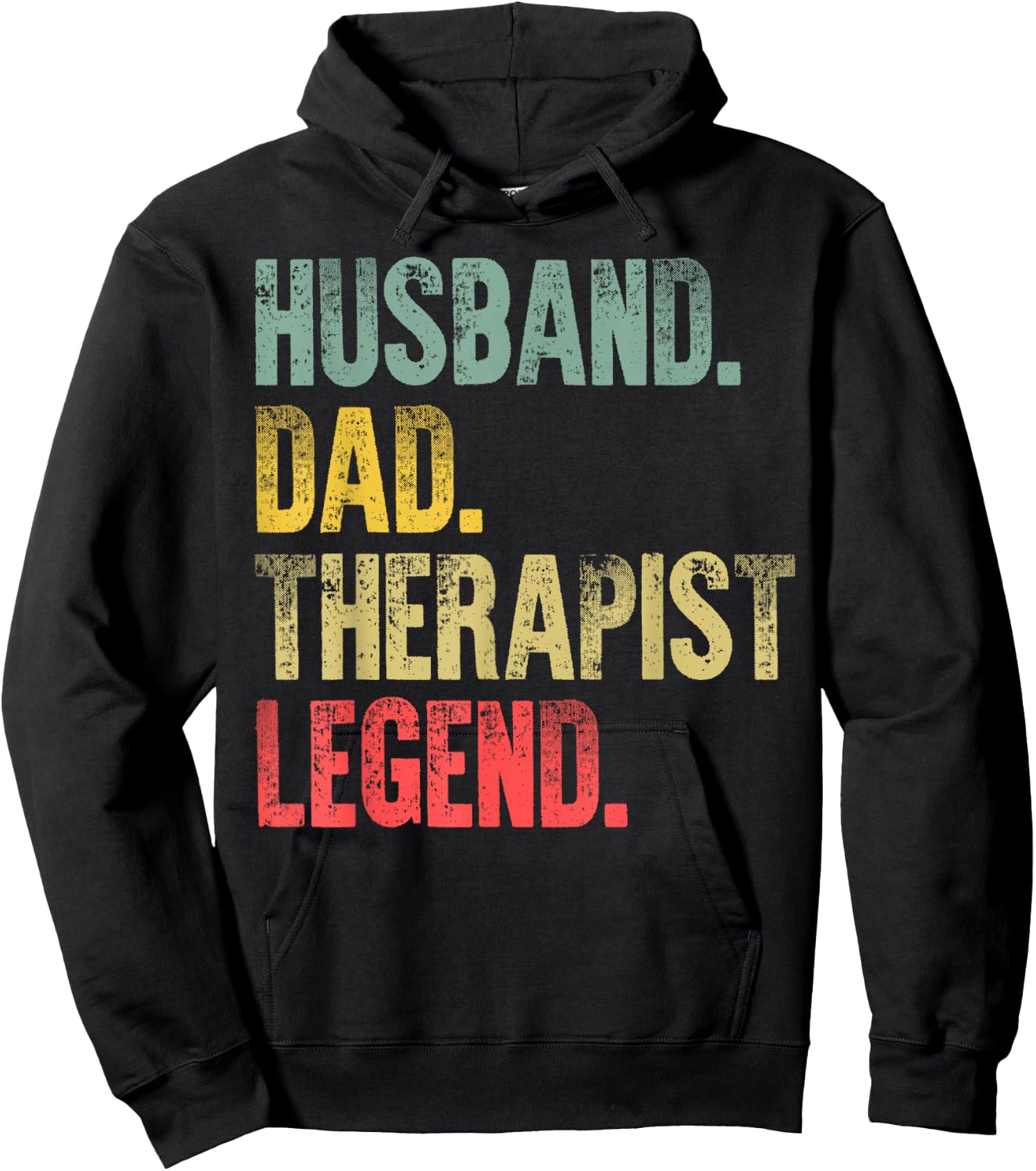 Funny Vintage Shirt Husband Dad Therapist Legend Retro Hoodie - Hoodie | Black