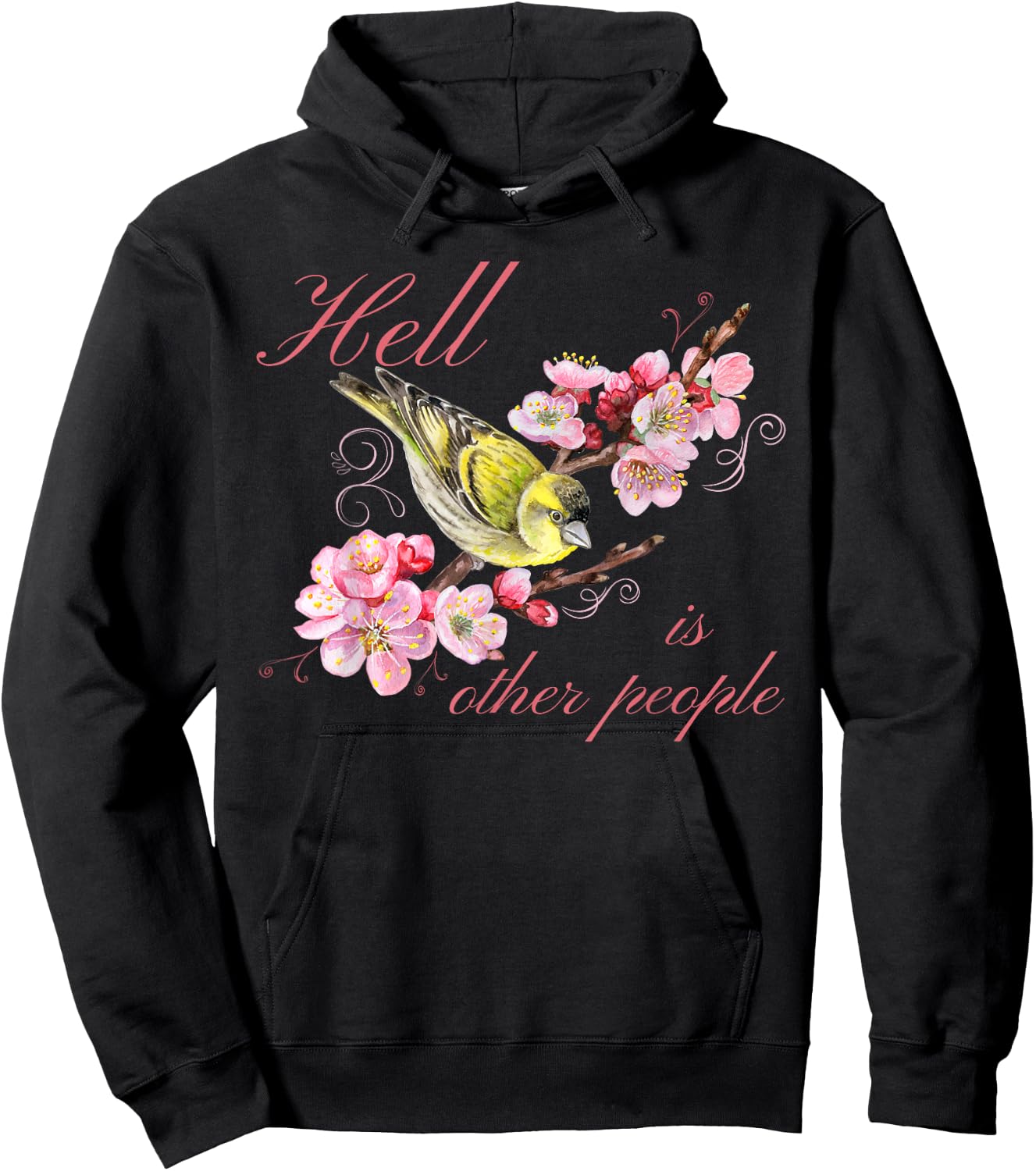 Funny Introvert Hell is Other People Floral Antisocial Hoodie - Hoodie | Black