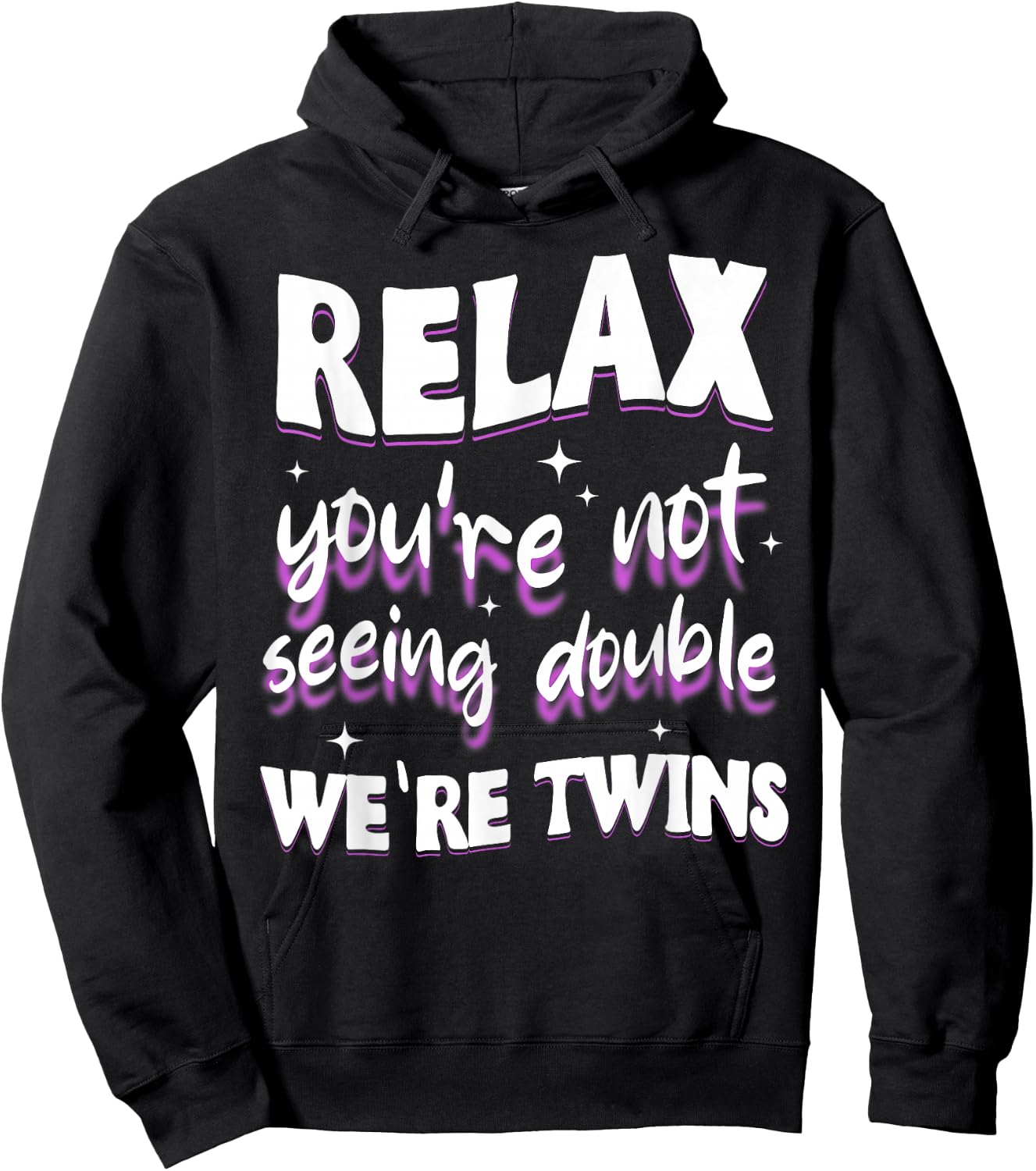 Twin Girls Toddler Kids Twin Sisters Matching Funny Double Hoodie - Hoodie | Black