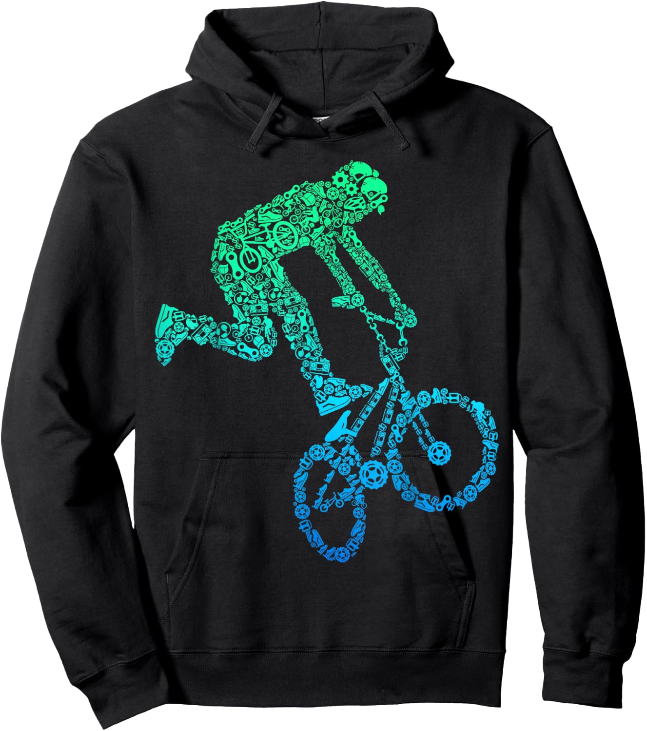BMX Rider Bike Bicycle Stunt Racing Kids Boys Hoodie - Hoodie | Black