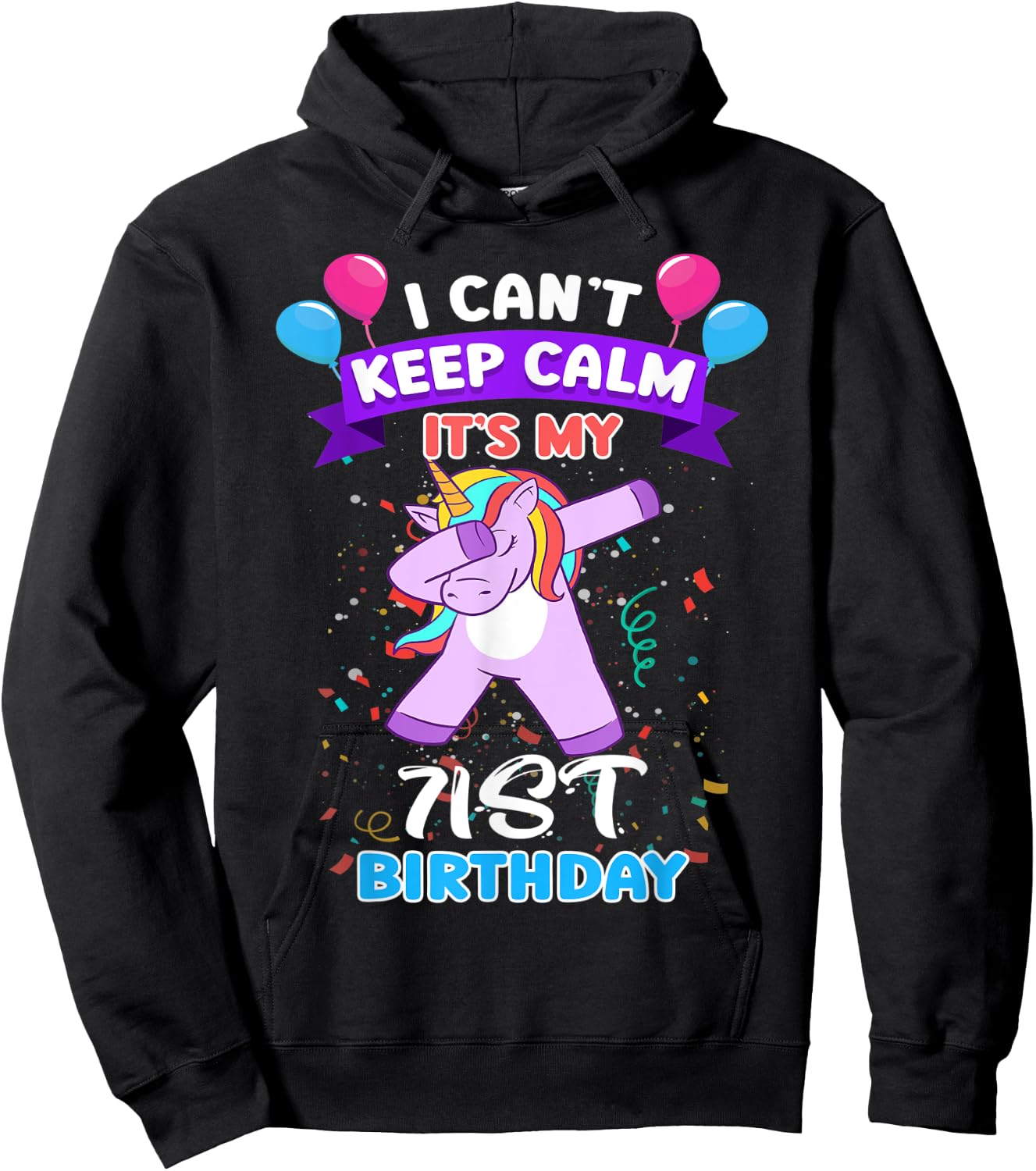 71th Birthday Unicorn Shirt For 71 Years Old Women At Age 71 Hoodie - Hoodie | Black