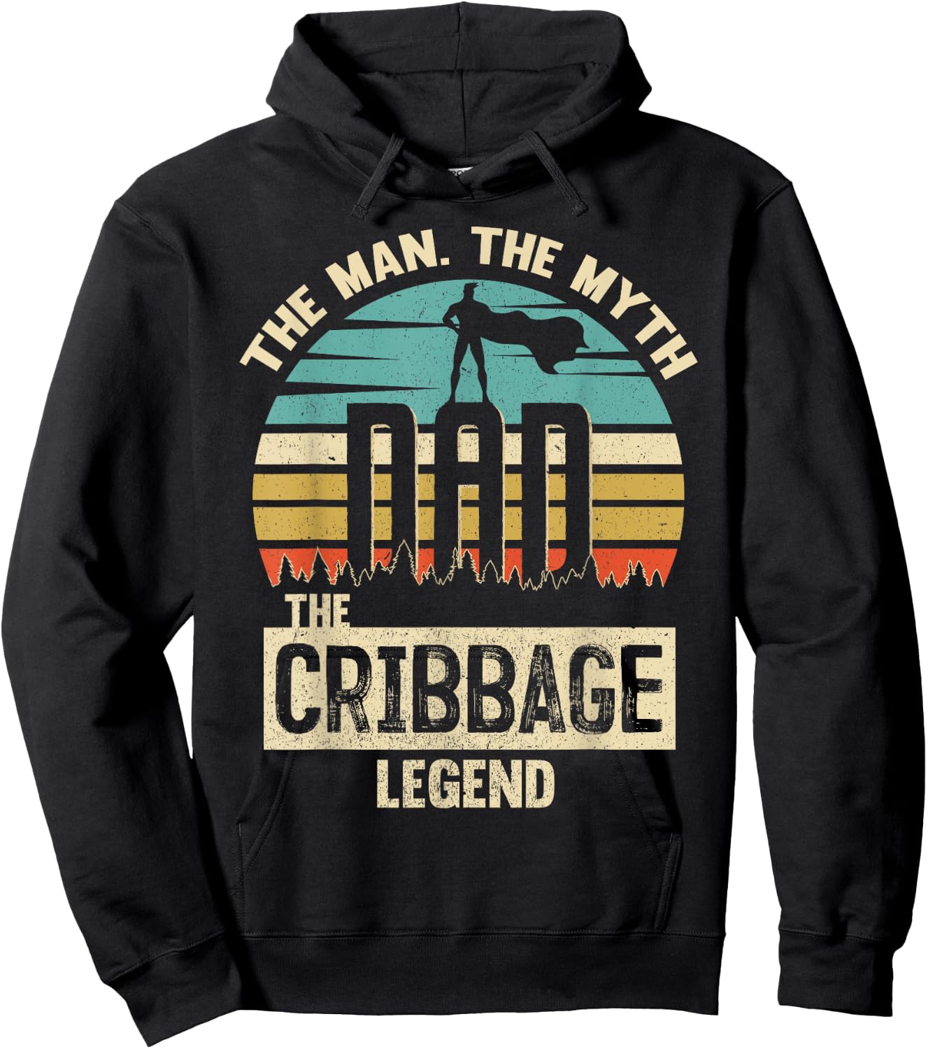 Man Myth Legend Dad Cribbage Hoodie - Hoodie | Black