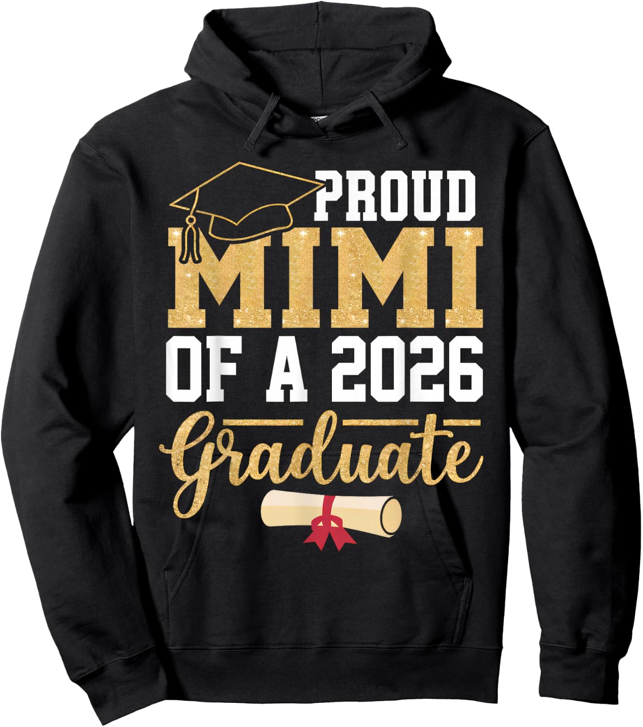Proud Mimi of A 2026 Graduate Senior Class of 2026 Grad Hoodie - Hoodie | Black