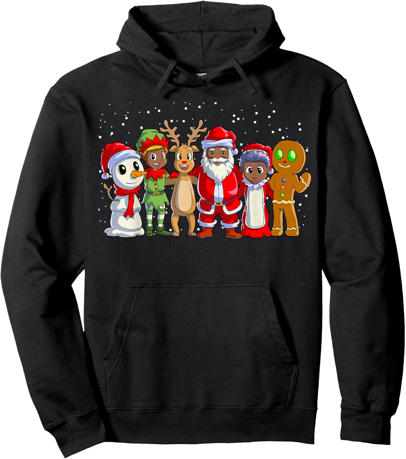 Black Family Christmas Afro African American Santa Xmas Hoodie - Hoodie | Black